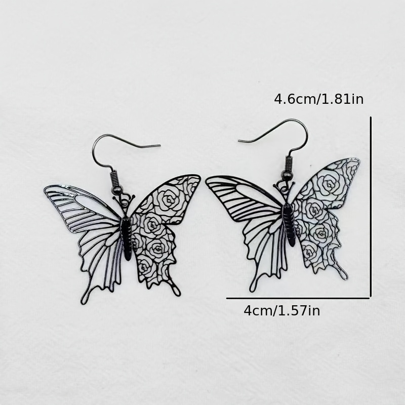 Gothic Rose Butterfly Hollow Earrings — Versatile Gift